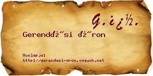 Gerendási Áron névjegykártya